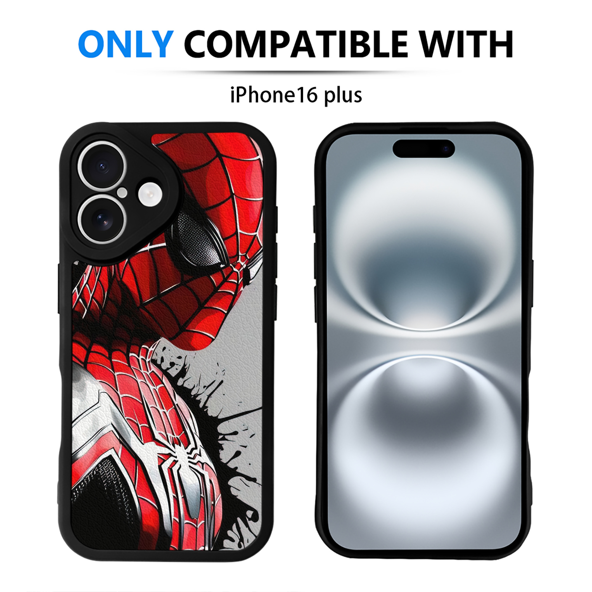 （画像用） Spider Man スパイダーマン 【iPhone 16シリーズ対応】シリコンスマホケース（レザー調） 材質：シリコン